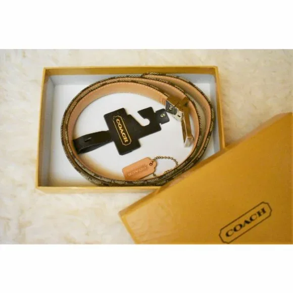 NWT Coach Leatherware belt brown tan silver buckle size S - Picture 3 of 5